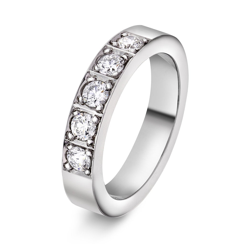 Delta ring i 14 karat hvitt gull med diamant 0,50 ct, bilde 1 av 3