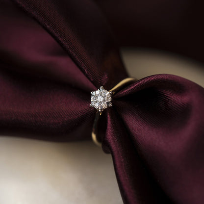 Illusjon ring i gult gull med diamanter 0,15 ct, bilde 3 av 3