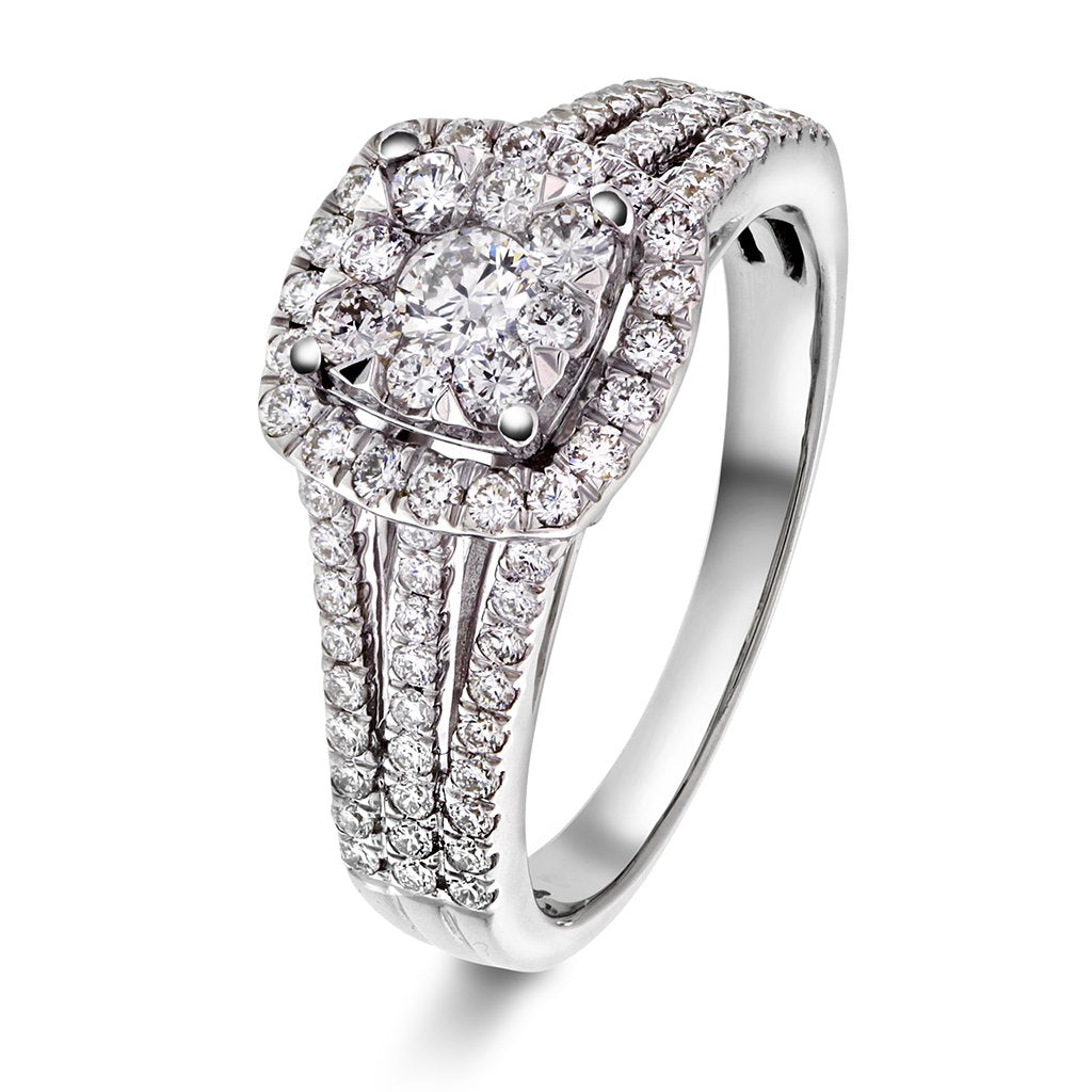 Ring i 14 karat hvitt gull med diamant 0,90 ct, bilde 1 av 4