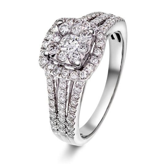 Ring i 14 karat hvitt gull med diamant 0,90 ct, bilde 1 av 4