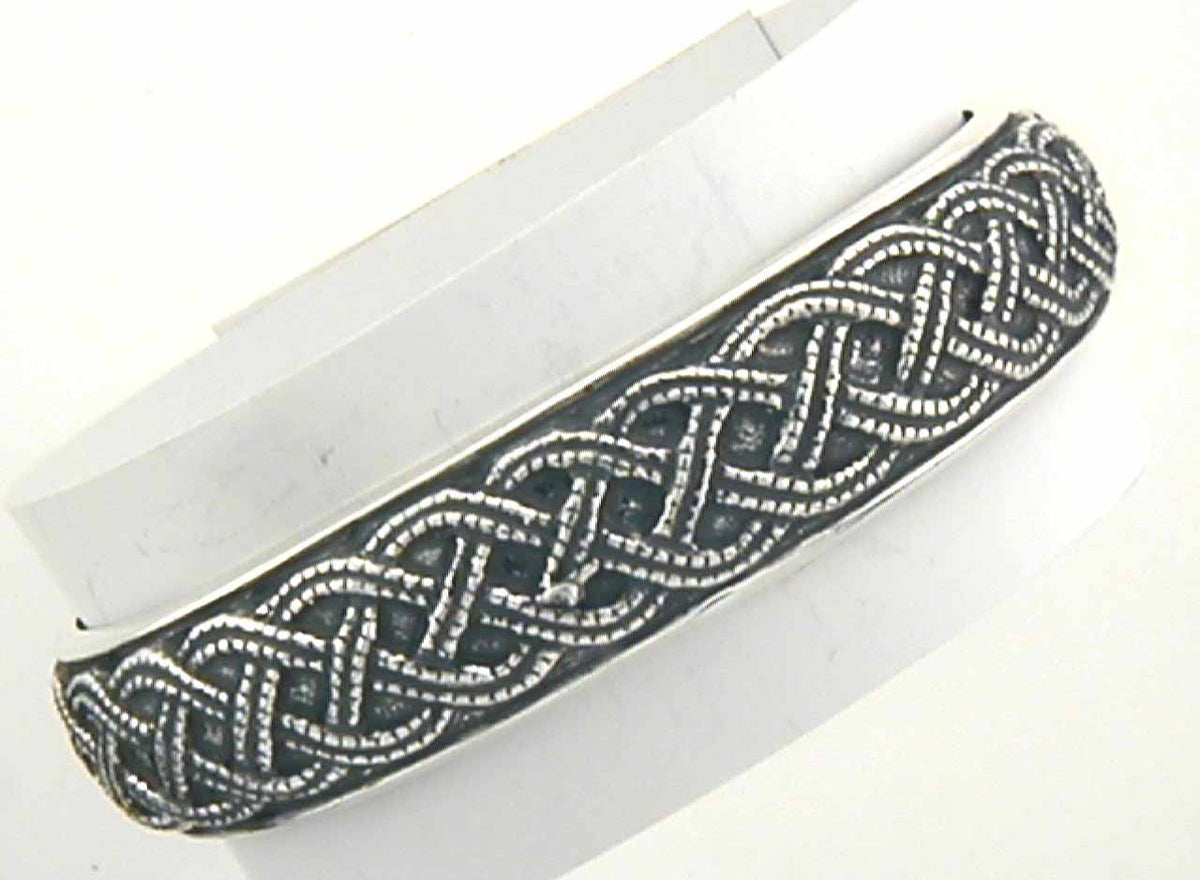 Armring i oksidert 925 sølv, flettemønster 16 mm
