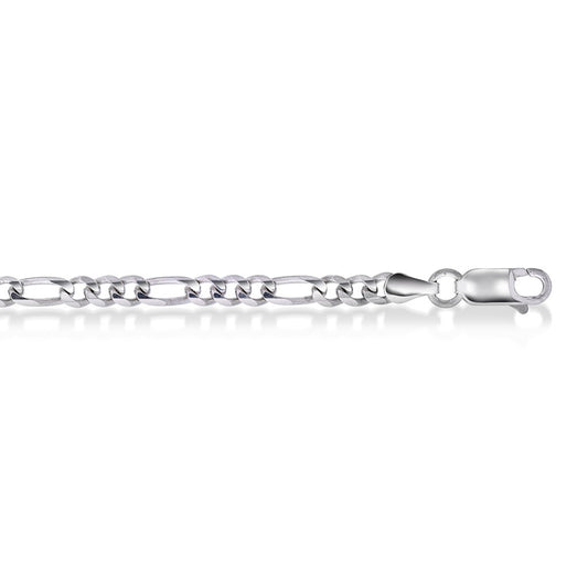 Figaro halskjede i rhodinert 925 sølv 3,5 mm, 60 cm