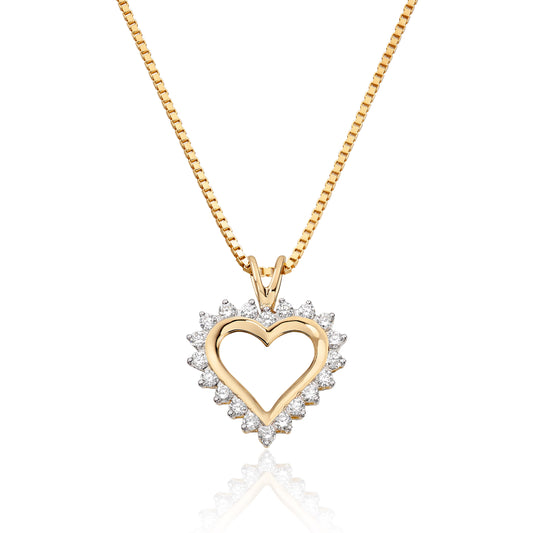 Carmen anheng i 585 gult gull med diamanter, hjerte 0,26 ct