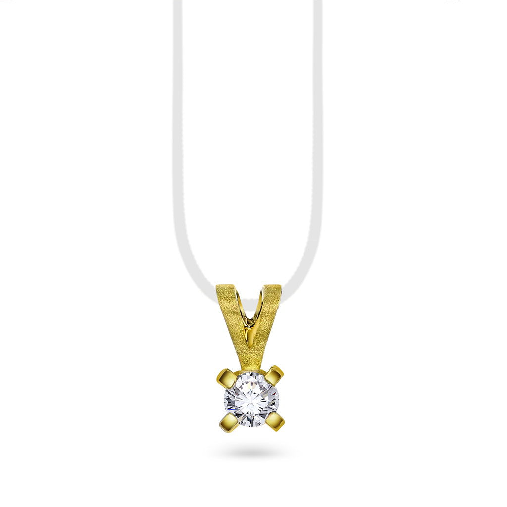 Polaris anheng i 14 karat gult gull med diamant 0,30 ct