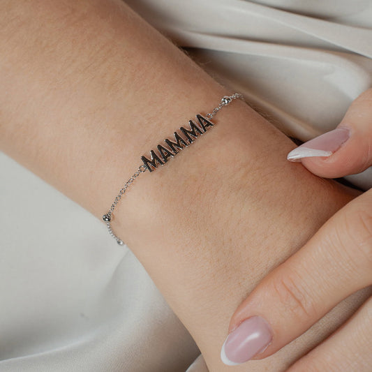 Armbånd i rhodinert 925 sølv, mamma, bilde 2 av 3