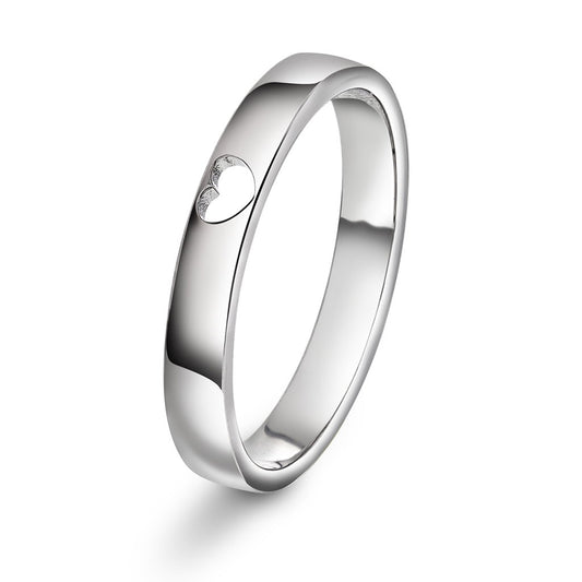 Hjerteglimt ring i rhodinert sølv, hjerte 3,5 mm, bilde 1 av 2