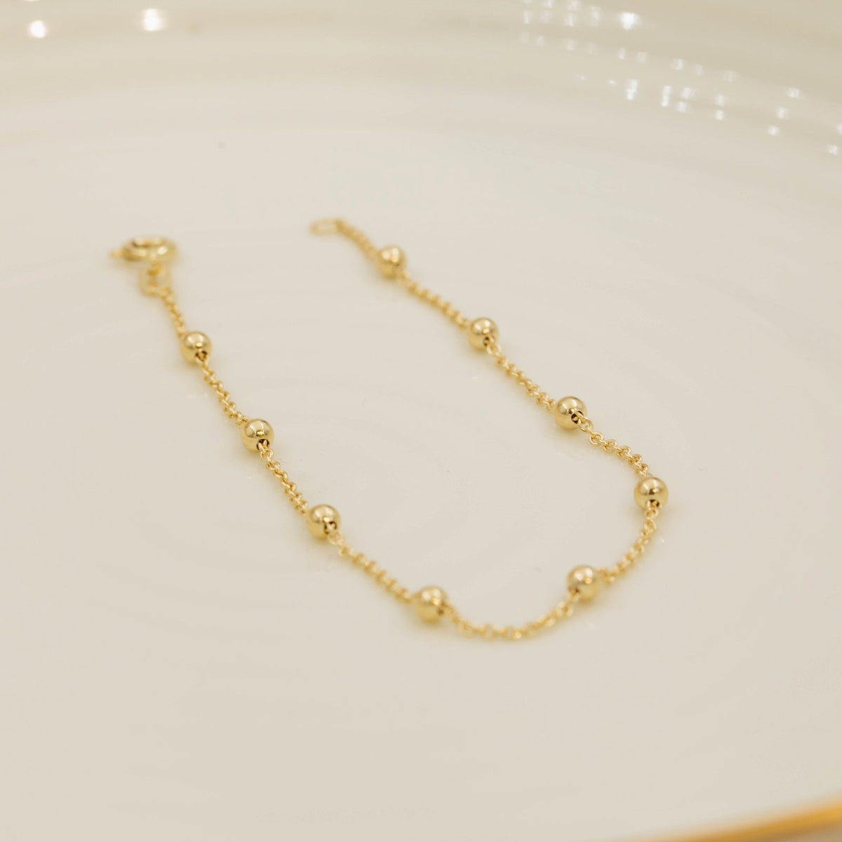 Armbånd i 14 karat gult gull 1,3 mm, 18,5 cm, bilde 3 av 4