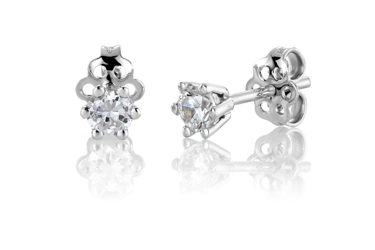 Svolder øredobber i 585 gull med diamant 0,25 ct HWE/SI, bilde 2 av 3