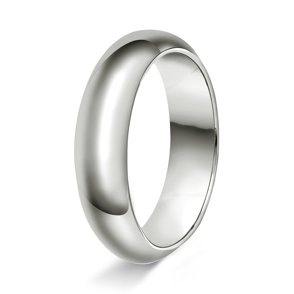 Ring i 14 karat hvitt gull, innvendig halvrund/flat, bilde 5 av 6