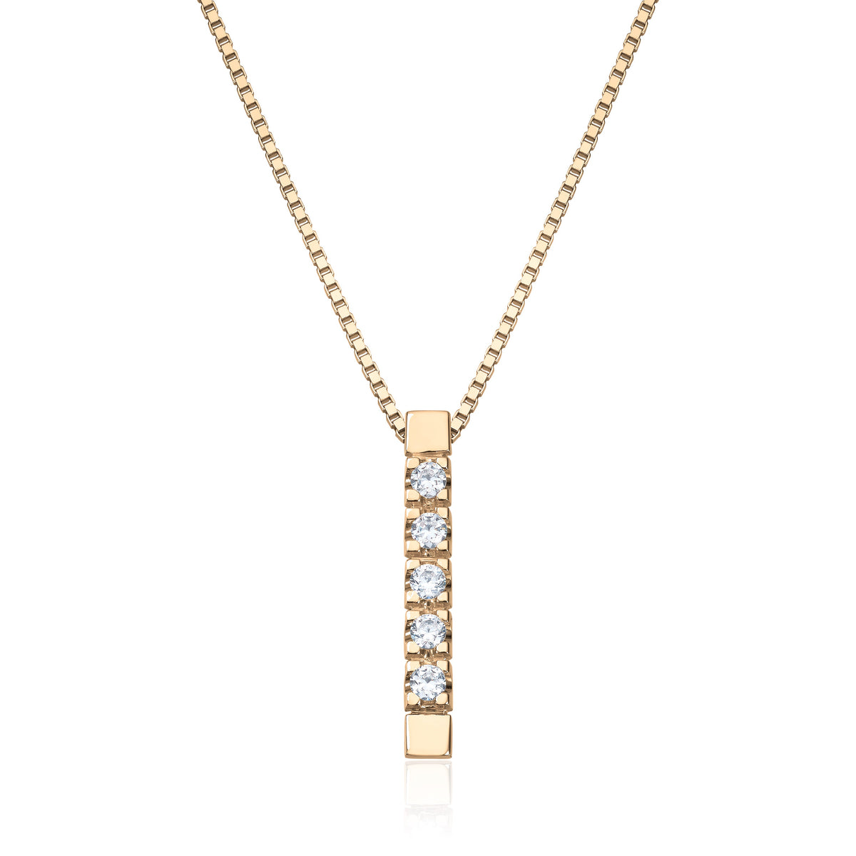 Allianse anheng i 585 gull med 5 diamanter 0,35 ct HWE/SI, bilde 1 av 2
