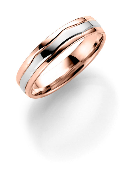 Ring i 585 tofarget gull, høyde 1,5 mm, bilde 1 av 4
