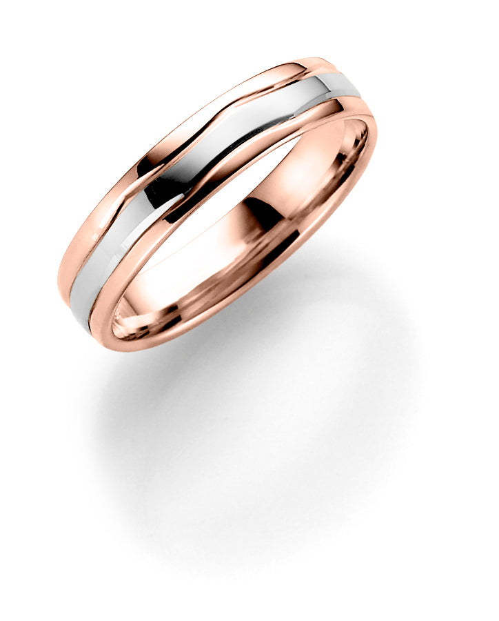 Ring i 585 tofarget gull, høyde 1,5 mm, bilde 3 av 4