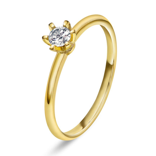 Vida ring i 585 gult gull med diamant 0,20 ct TWSI, bilde 1 av 3