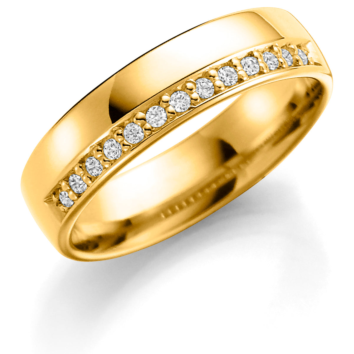 Ring med diamant 0,13 ct, 5 mm bred, bilde 3 av 5