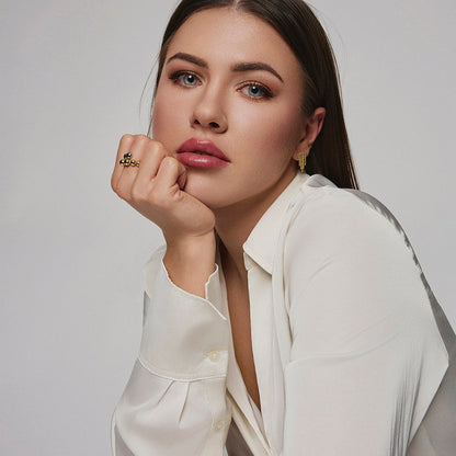 Studio Axis ring i 925 sølv, tofarget, 3,9 mm bred, bilde 4 av 5