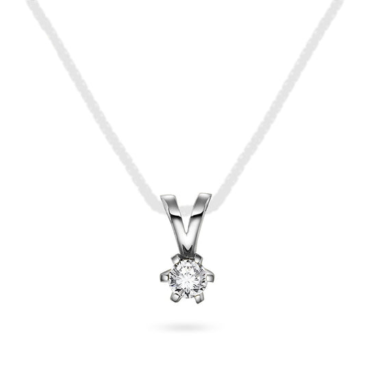 Vida anheng i 585 hvitt gull med diamant 0,07 ct, bilde 1 av 2