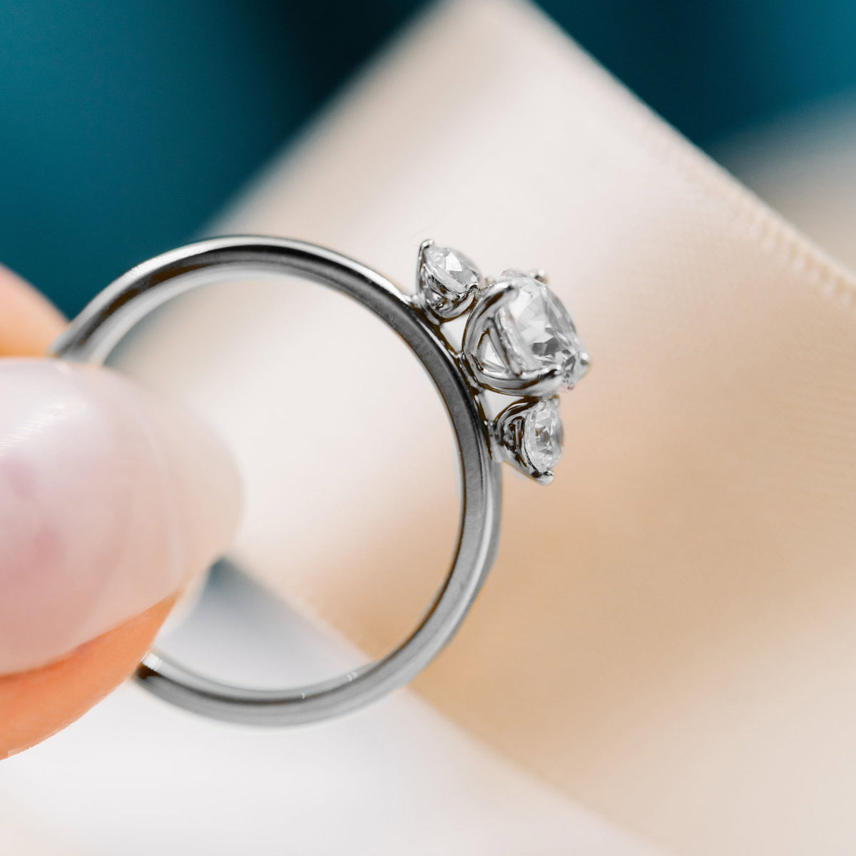 Gems ring i 14 karat hvitt gull med LAB-diamant 0,95 ct, bilde 4 av 6
