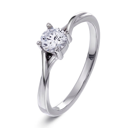 Eternal Twist ring i 925 sølv med zirkonia, bredde 5 mm, bilde 1 av 3