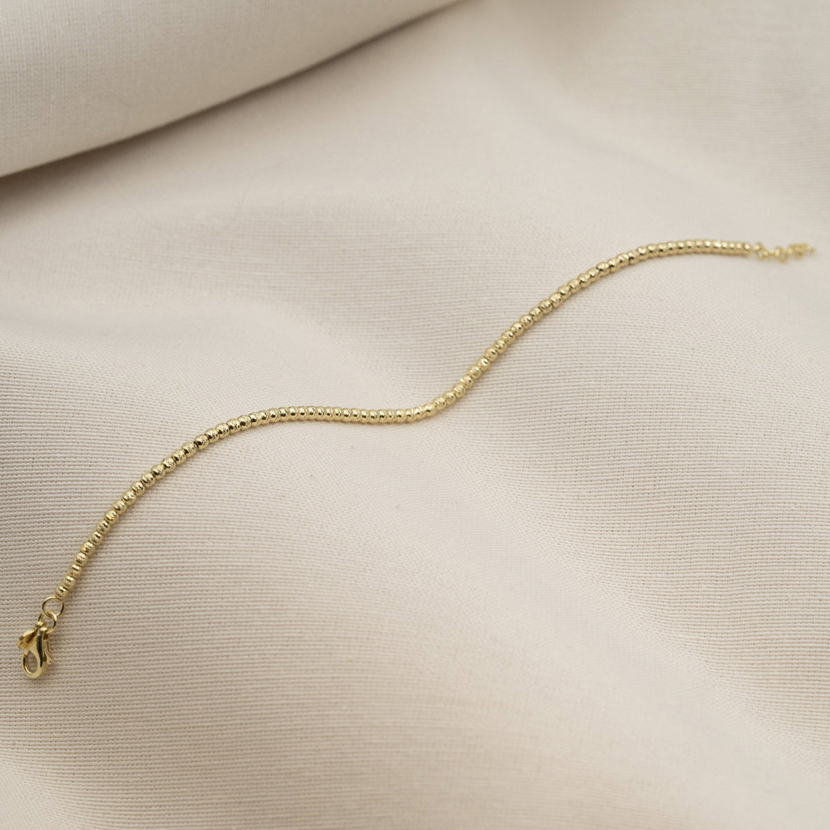 Armbånd i forgylt sølv med kuler, 17+2 cm, bilde 2 av 4