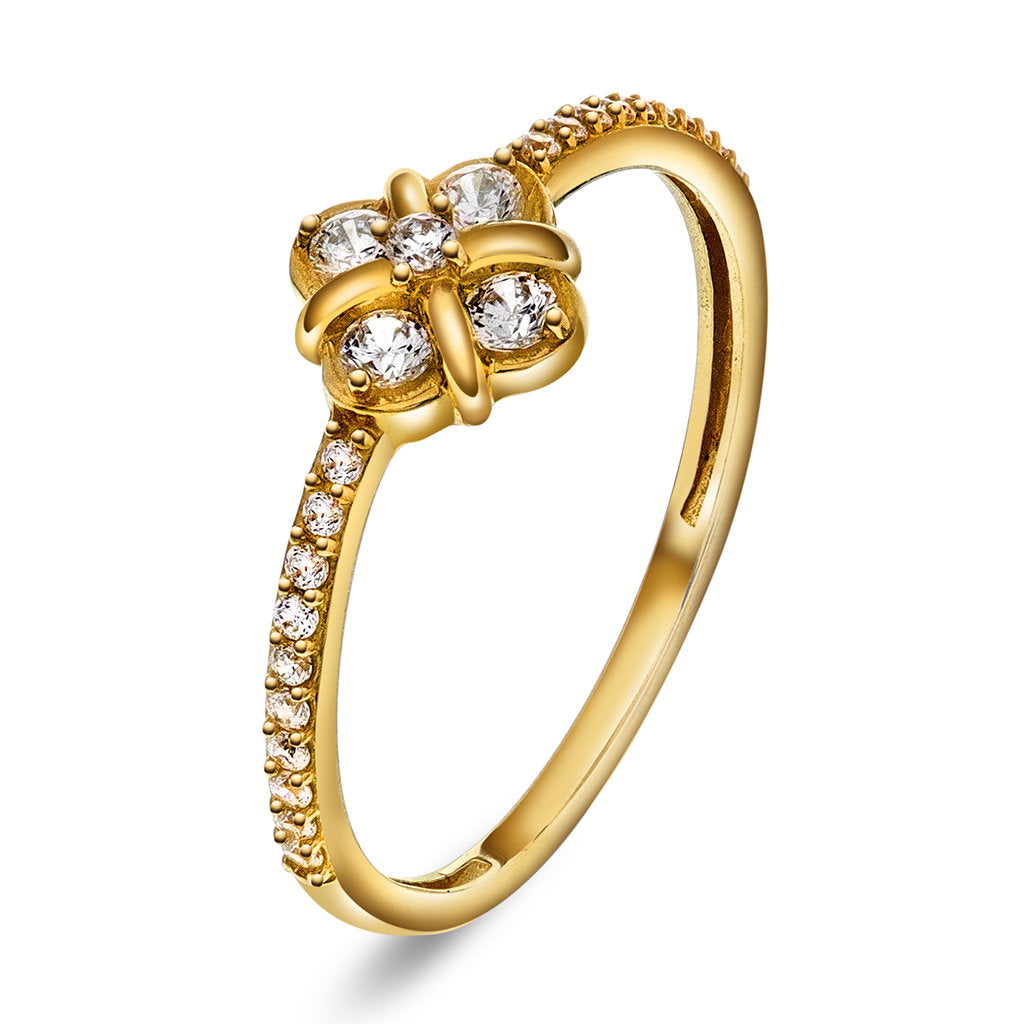 Ring i 585 gult gull med zirkonia, 6,8 mm, bilde 1 av 3