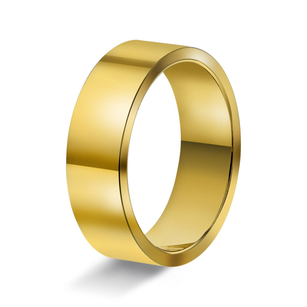 Ring i 14 karat gult gull, innvendig rektangulær, bilde 5 av 6