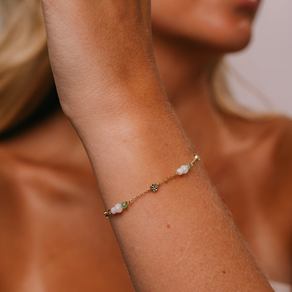 Fairy armbånd i forgylt 925 sølv med stener, 16+3 cm, bilde 2 av 4