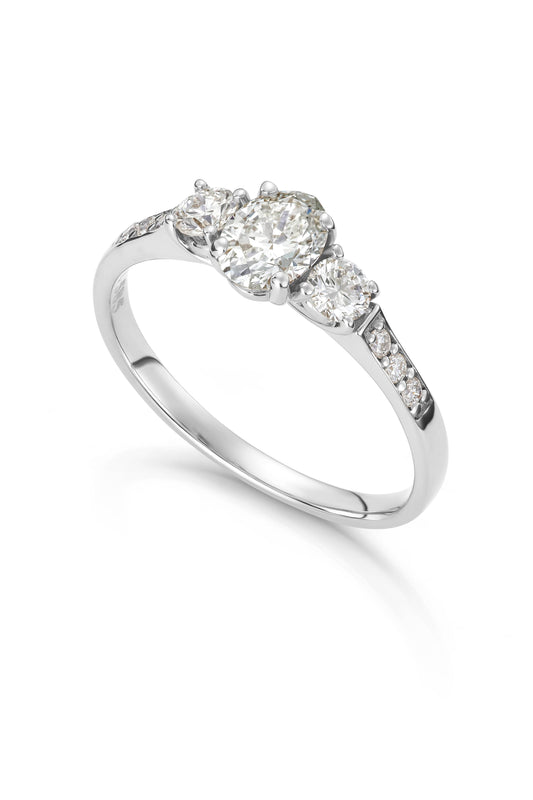 Svolder ring Roma i 585 hvitt gull med diamant 0,81 ct