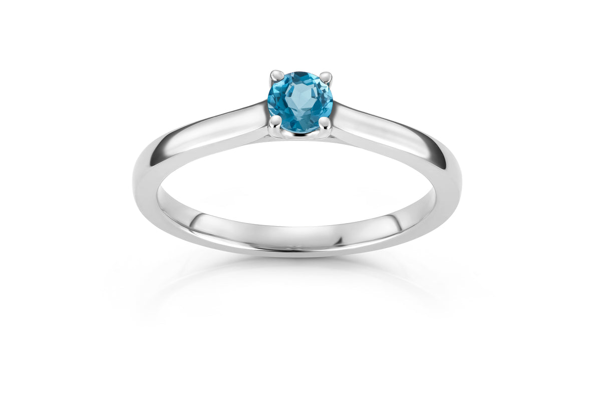 Svolder ring Daisy i 585 gull med diamant og topas, bilde 1 av 2