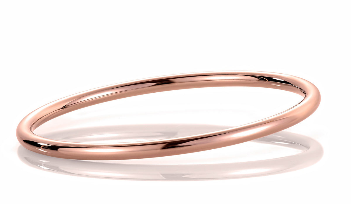 Armring i 585 rosé gull, rund profil 4 mm, størrelse 72