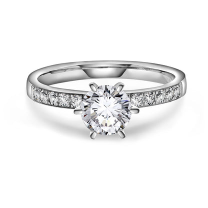 Gems ring i hvitt gull med laboratoriedyrket diamant 7,5 mm, bilde 1 av 5