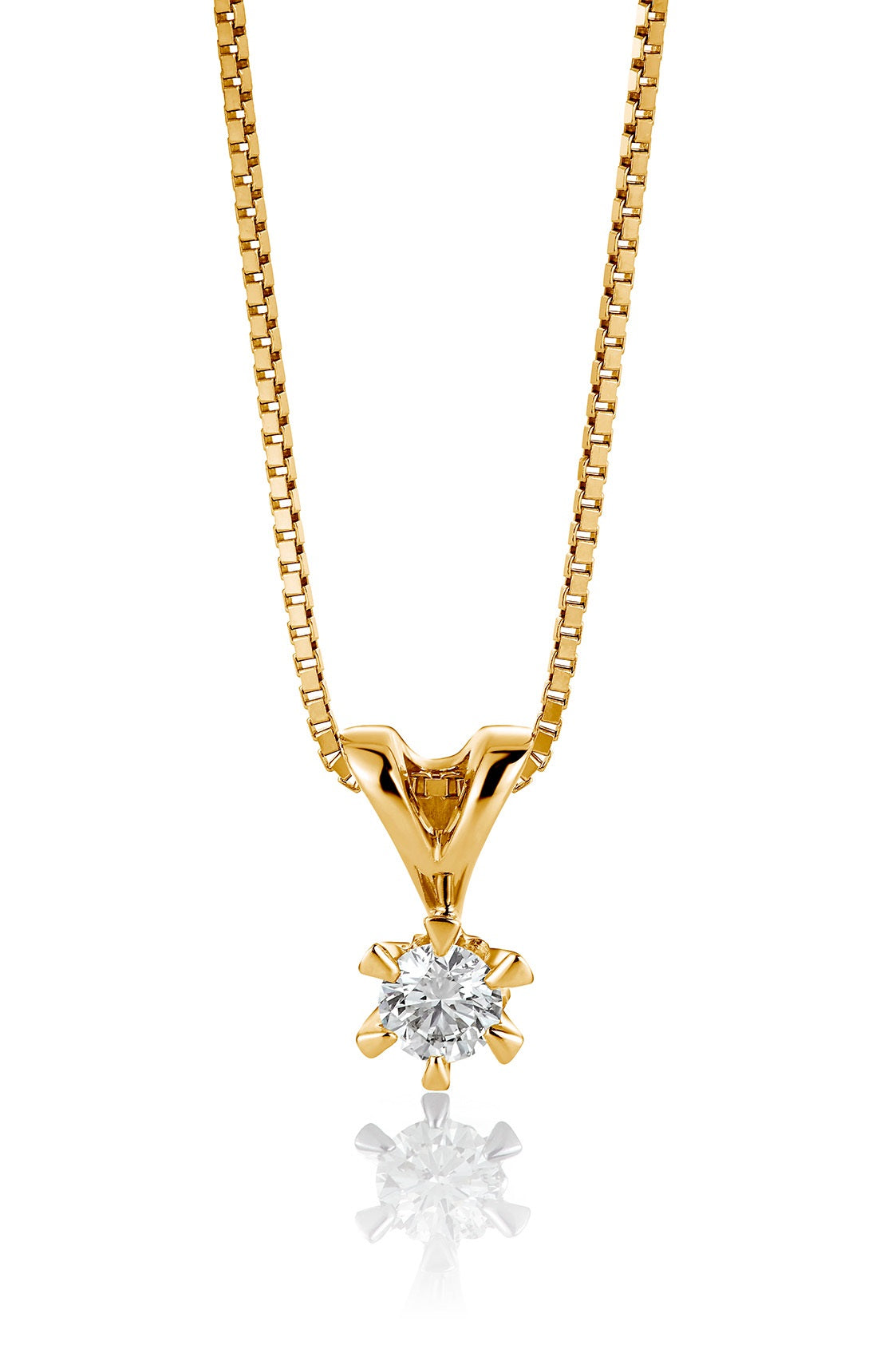 Svolder anheng i 585 gull med diamant 0,3 ct HWE/SI, bilde 1 av 2