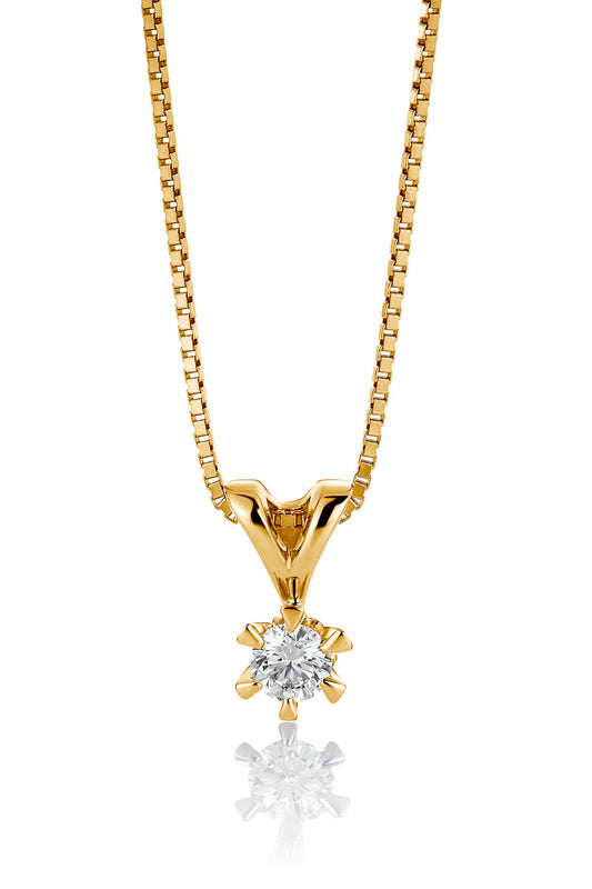 Svolder anheng i 585 gull med diamant 0,4 ct GTW/SI, bilde 1 av 2