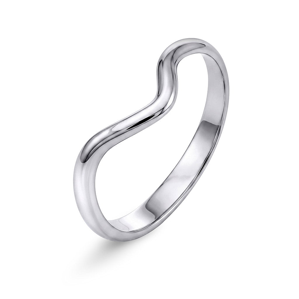 Ring i 14 karat hvitt gull, bredde 2,9 mm