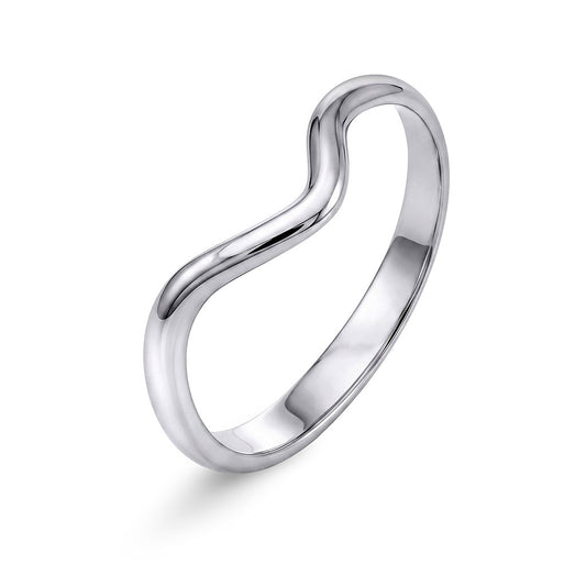 Ring i 14 karat hvitt gull, bredde 2,9 mm