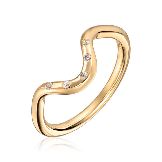 Visholm Design ring i 585 gult gull med diamant 0,05 ct, 2,2 mm, bilde 1 av 2