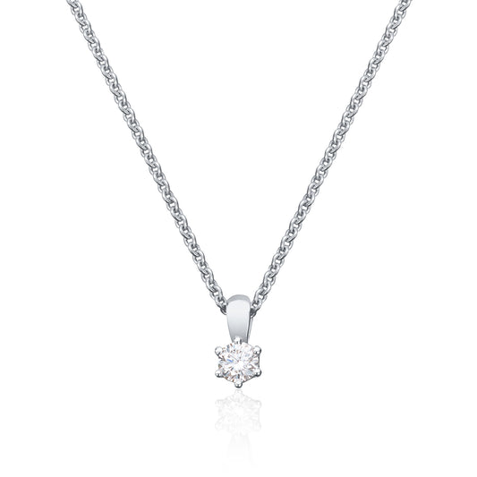 Carmen anheng i 585 hvitt gull med diamant 0,10 ct