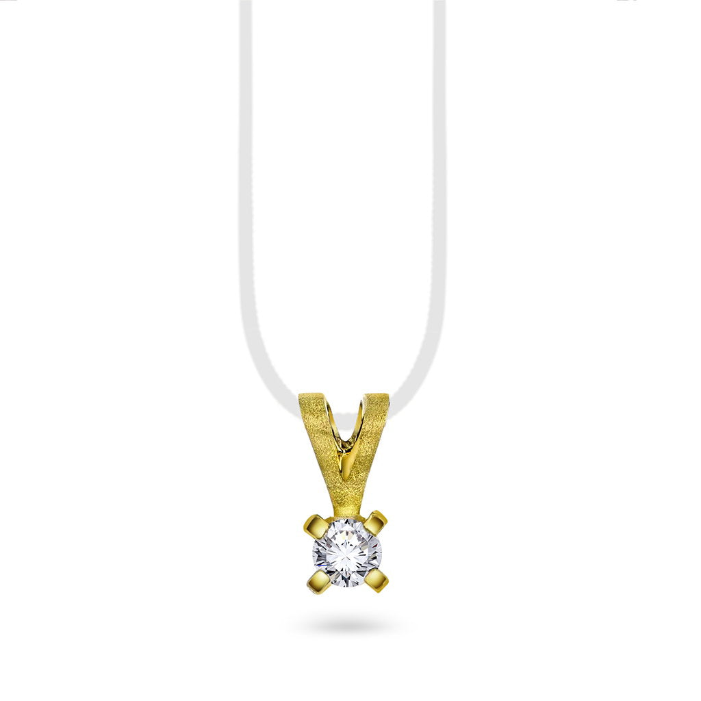 Polaris anheng i 14 karat gult gull med diamant 0,20 ct