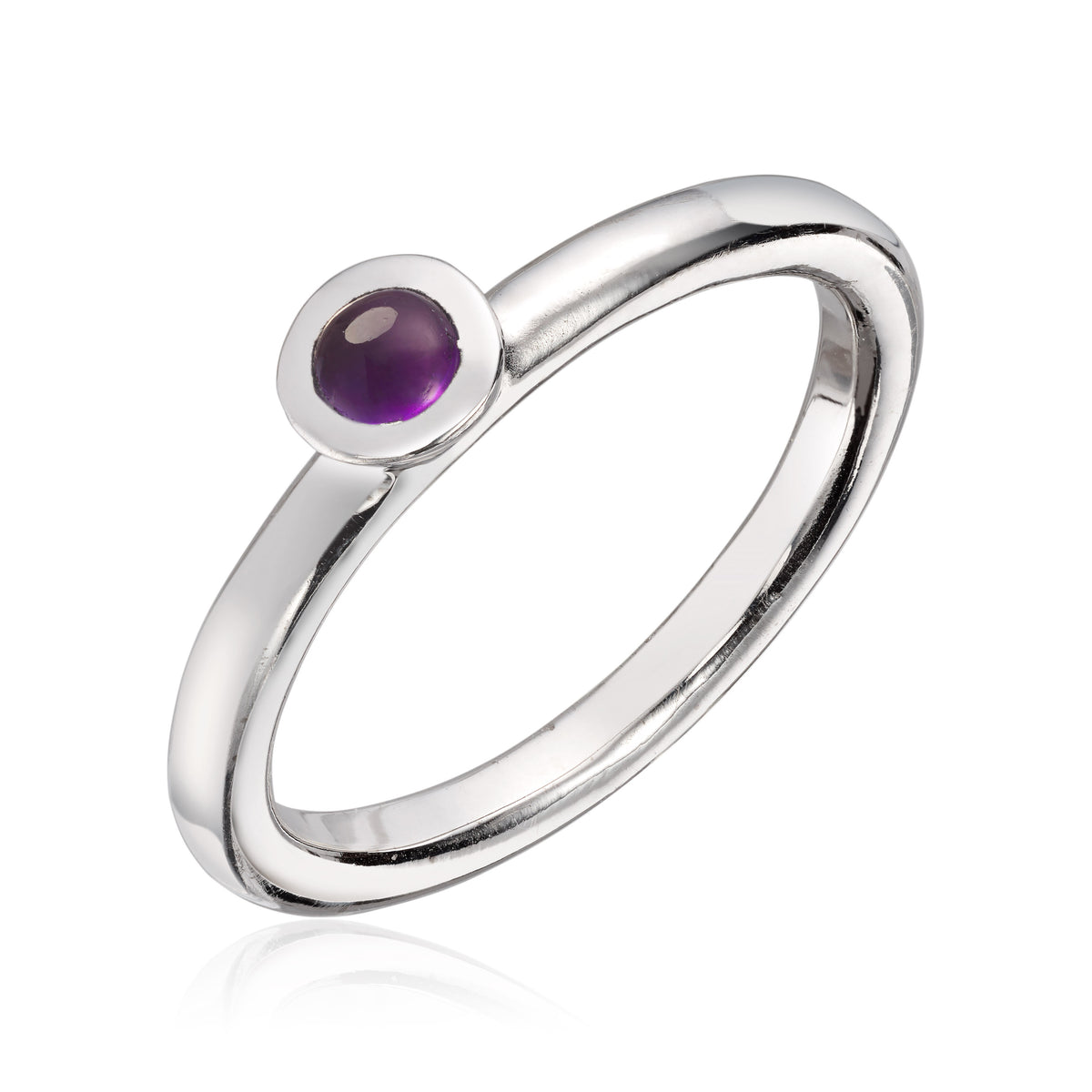 Visholm Design ring i 585 hvitt gull med ametyst