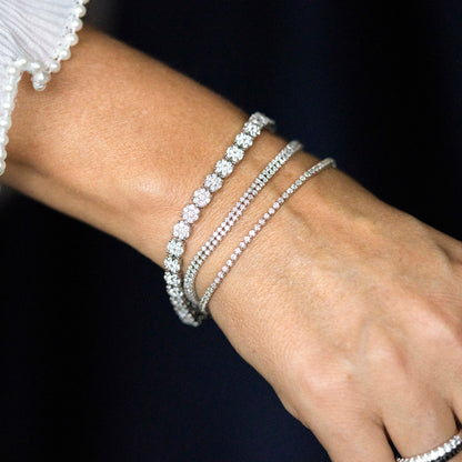 Tennisarmbånd i 14 karat hvitt gull med diamanter 2,00 ct, bilde 3 av 4