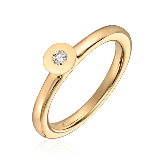 Visholm Design ring i 585 gult gull med diamant, 2,2 mm, bilde 1 av 2