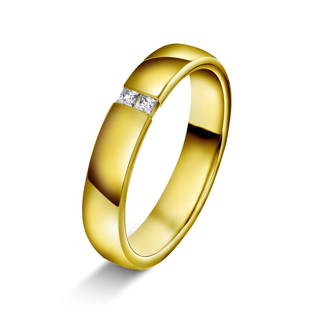 Forever giftering i 14 karat gull med diamant 0,06 ct, 4 mm, bilde 1 av 3