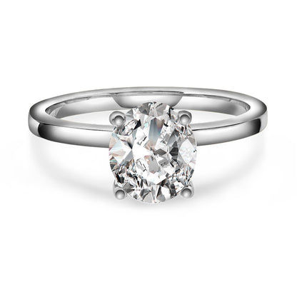 Gems ring i 14 karat hvitt gull med LAB-diamant 3,00 ct, 9 mm, bilde 1 av 2