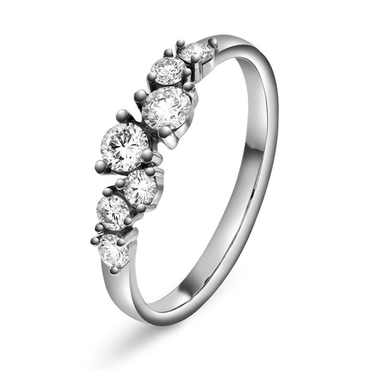 Ring i 14 karat hvitt gull med diamanter 0,55 ct