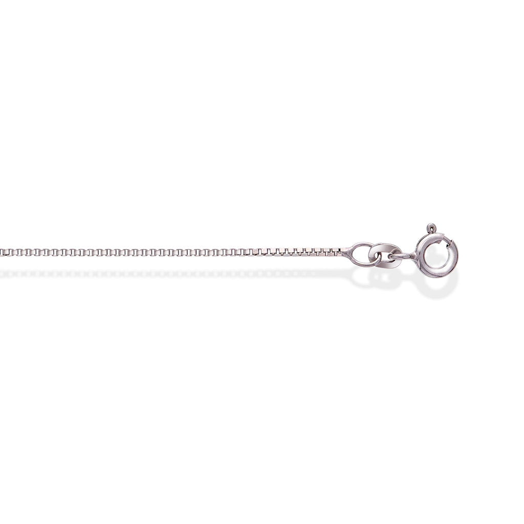 Veneziansk halskjede i 585 hvitt gull 1 mm, 40 cm