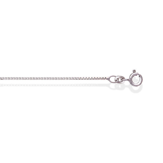 Veneziansk halskjede i 585 hvitt gull 1 mm, 40 cm