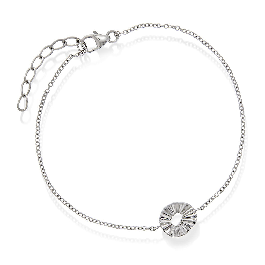 Armbånd i rhodinert sølv 9 mm, 16 cm