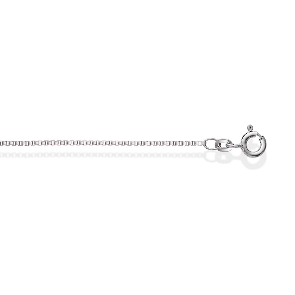 Halskjede i 585 hvitt gull, veneziansk kjede 1,3 mm, 45 cm