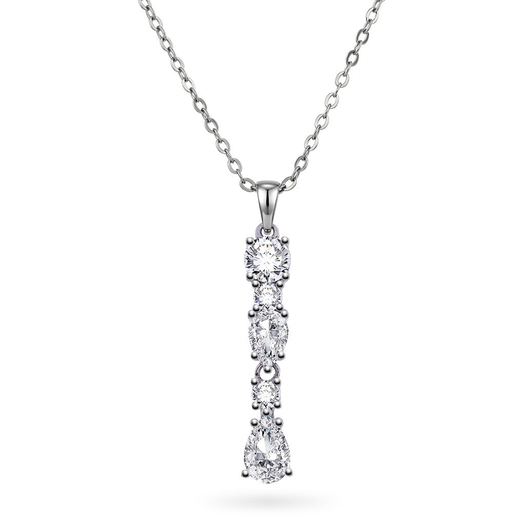 Sandra Lyng Diva Drop smykke i 925 sølv med steiner, 42 cm, bilde 1 av 2