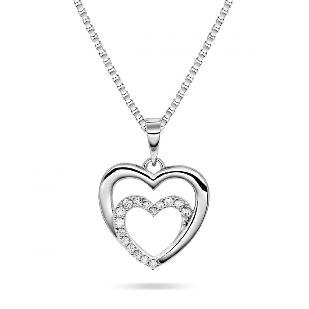 Anheng med diamant 0,13 ct, hjerte