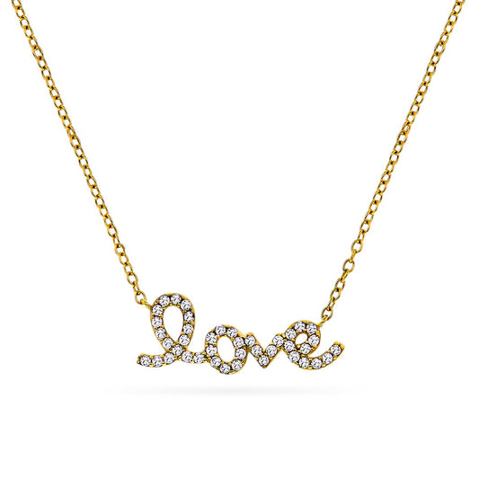Serenity Bright love kjede til dame i forgylt sølv med zirkonia, 22 mm, 42 cm, bilde 1 av 4
